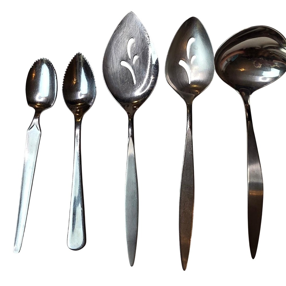 Vintage Norpro & SRI Cortina Japan Stainless Serving Set Ladle Slotted Spoons A3